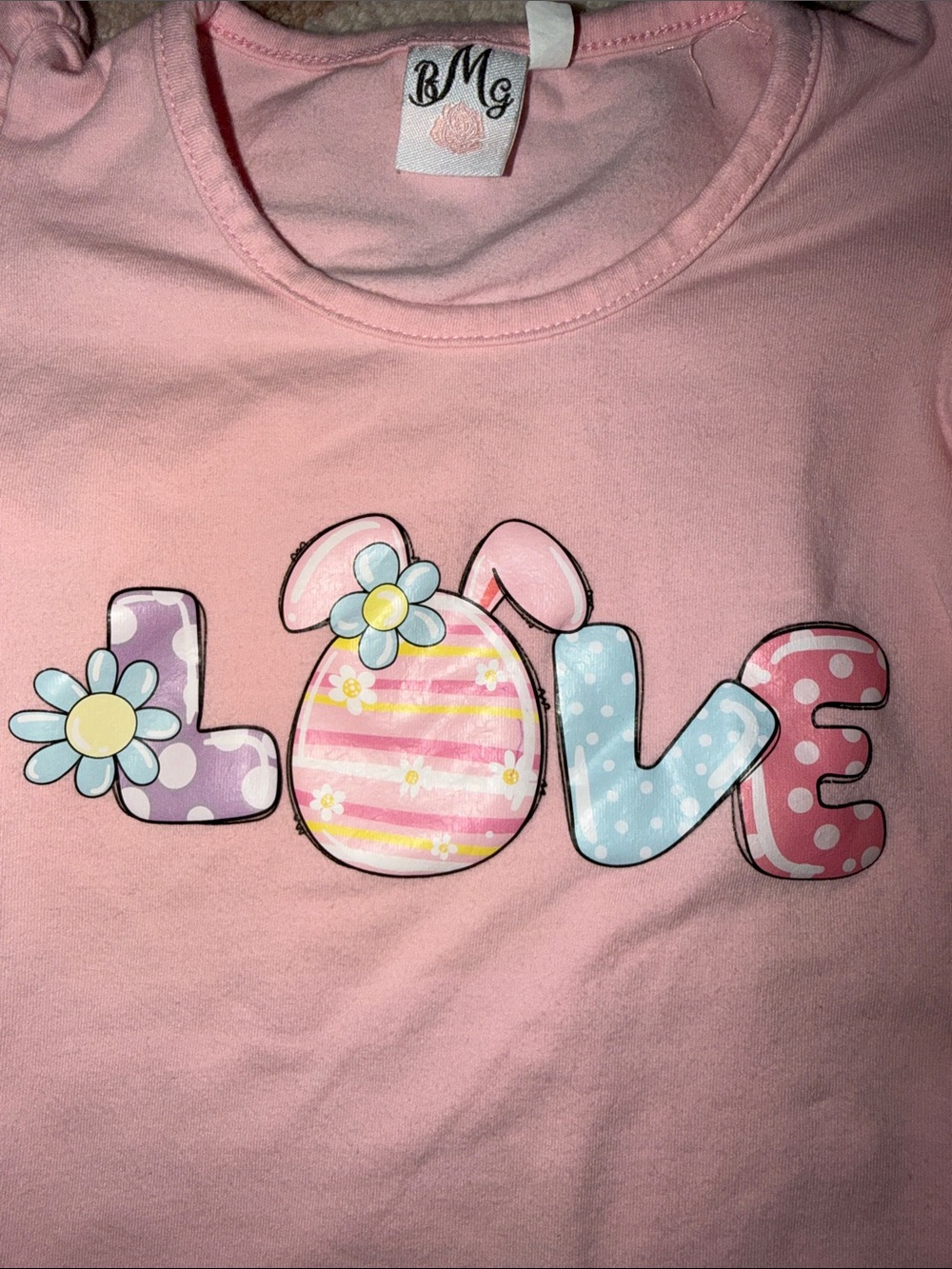 Mia Belle Girls Pink 'Love' Ruffle Sleeve Top with Pastel Rainbow Tutu, sz 2/3 - Picture 5 of 13